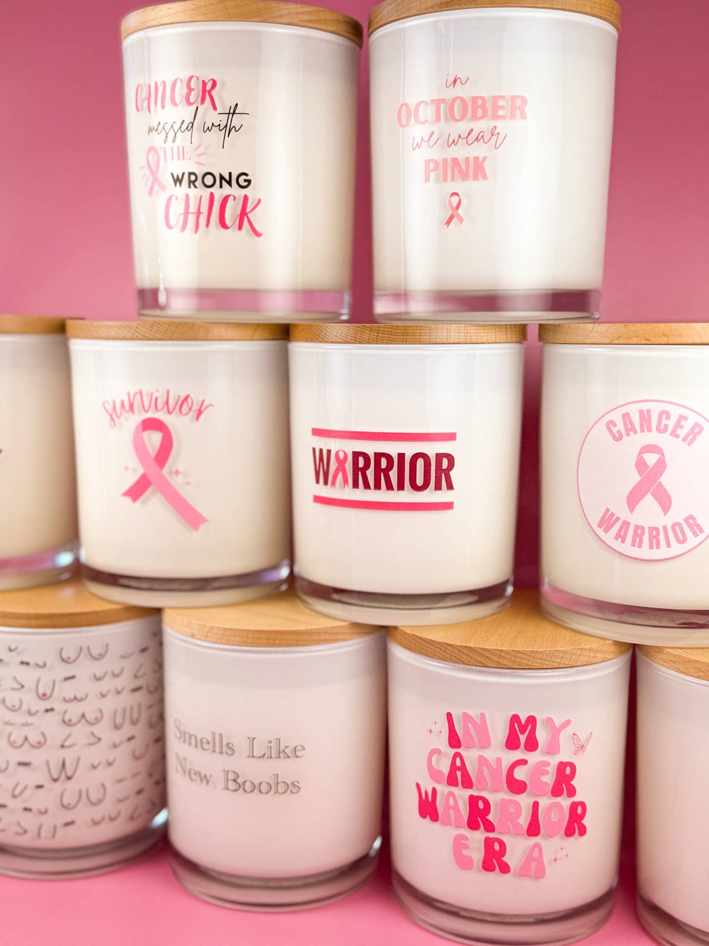 October We Wear Pink- Breast Cancer Soy Candle Unplug Soy Candles