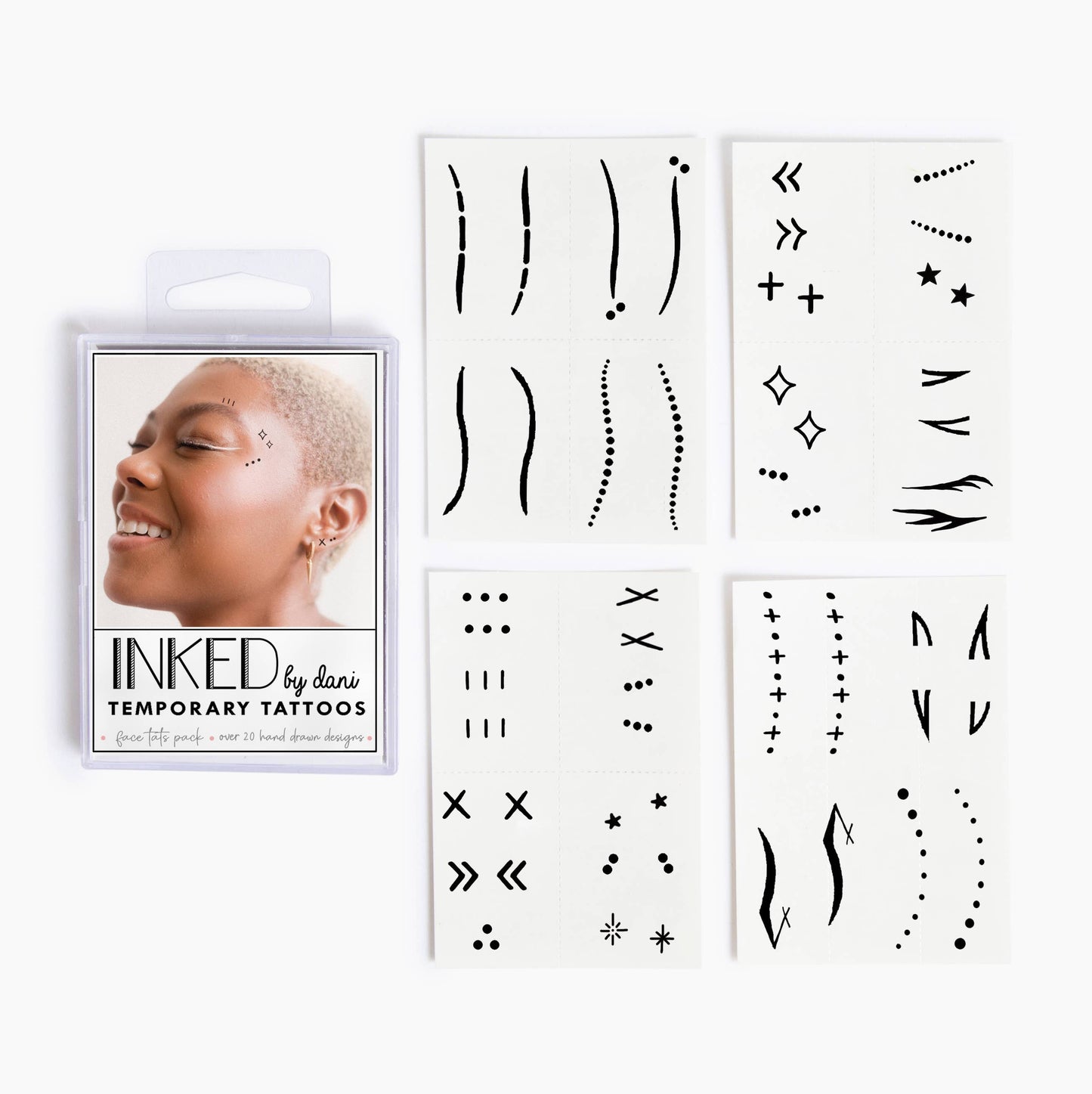 Face Tats Temporary Tattoo Pack INKED by Dani