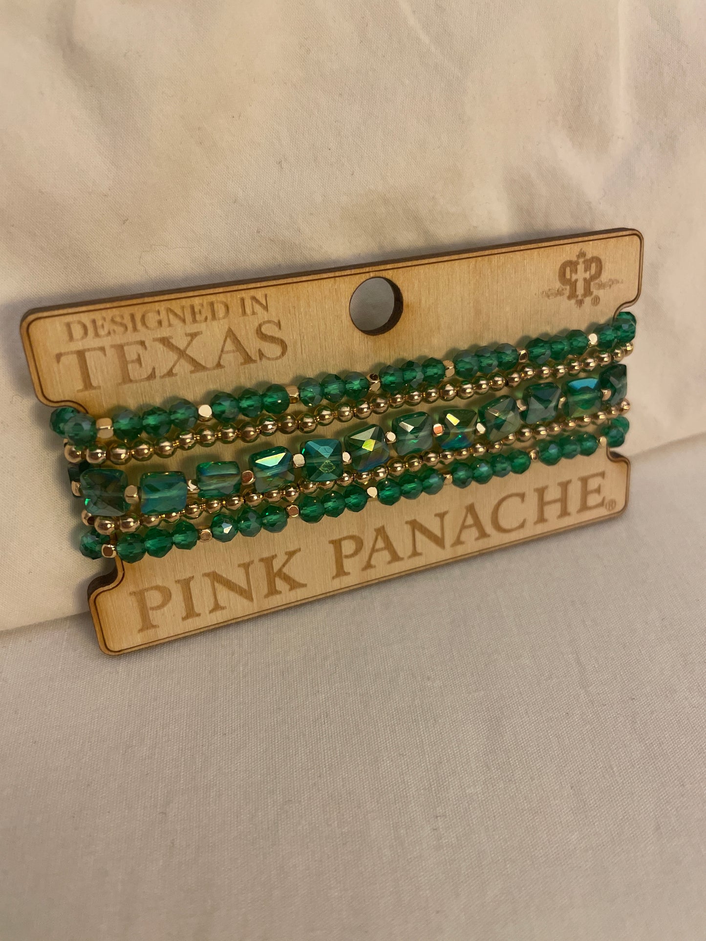 Square and Round Faceted Bead Bracelet Set