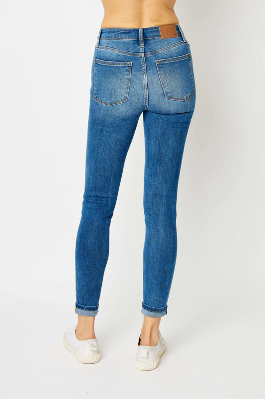 High-Rise Cuffed Hem Skinny Jeans Judy Blue