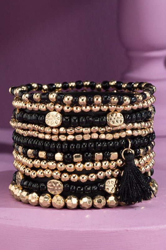 Layered Mixed Bead Stretch Bracelet Set URBANISTA