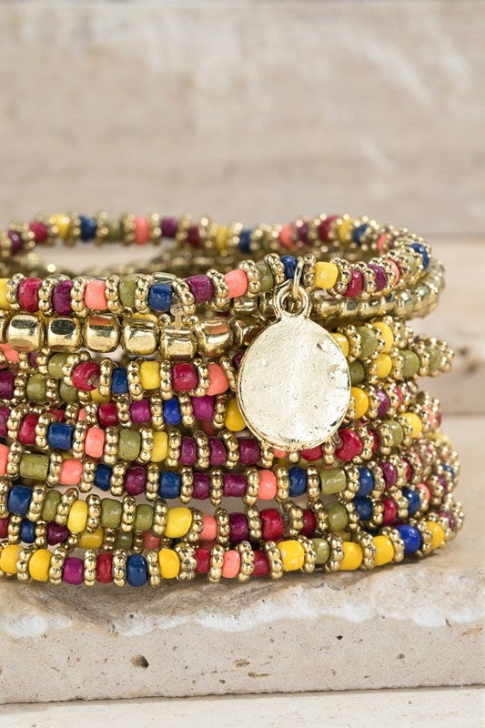 Multi Tone Seed Bead Bracelet Set URBANISTA