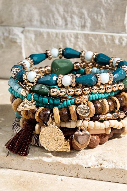 Multi-Layered Mixed Beads Bracelet Set URBANISTA