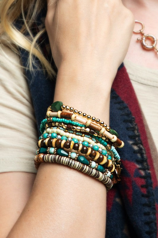 Multi-Layered Mixed Beads Bracelet Set URBANISTA