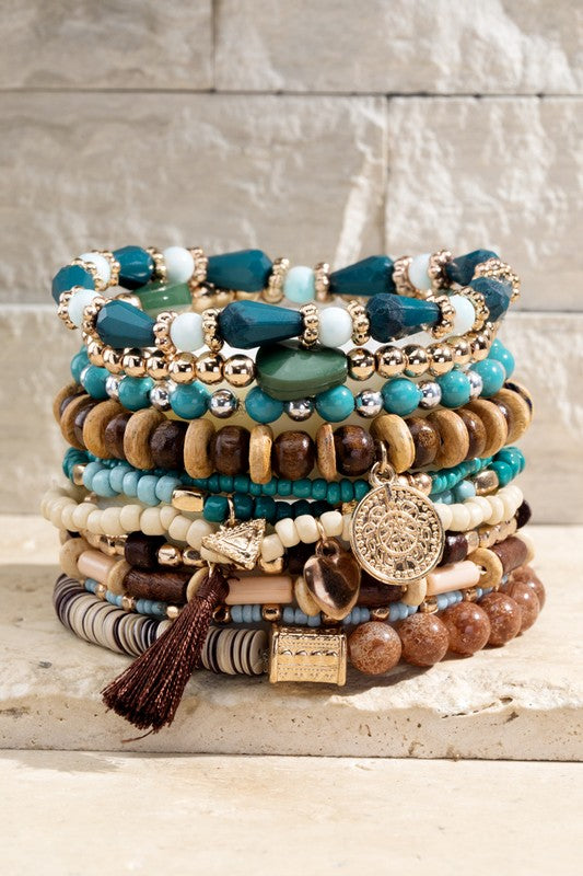Multi-Layered Mixed Beads Bracelet Set URBANISTA