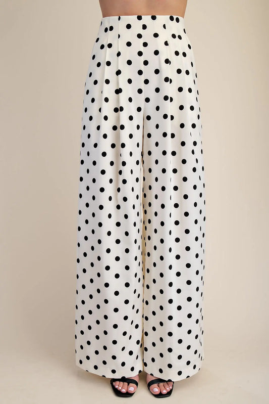 Pleated High-Waisted Wide Pants