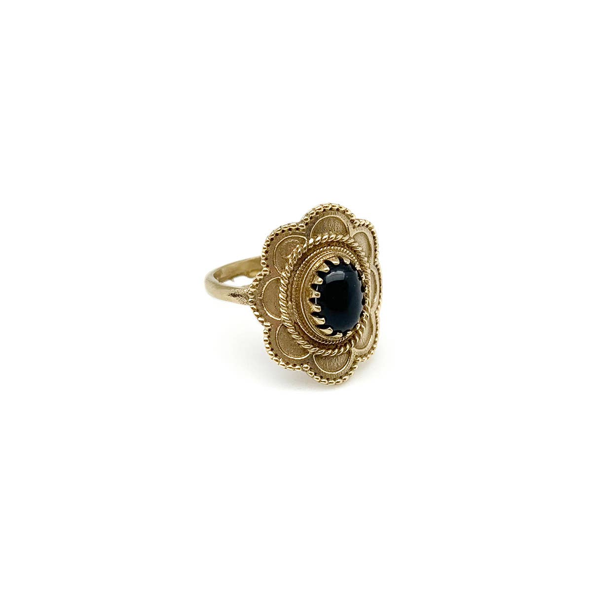 Tanvi Collection Ring - Gold with Black Onyx