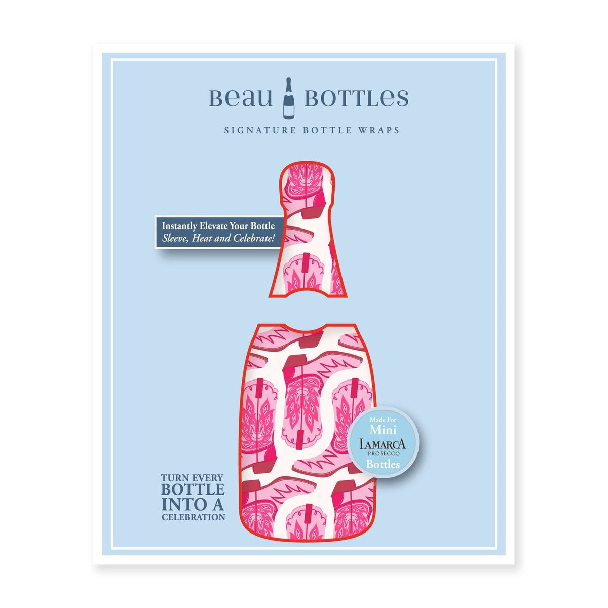 Beau Bottles Cowgirl - MINI Prosecco Collection - Set of 6 (Wraps Only)