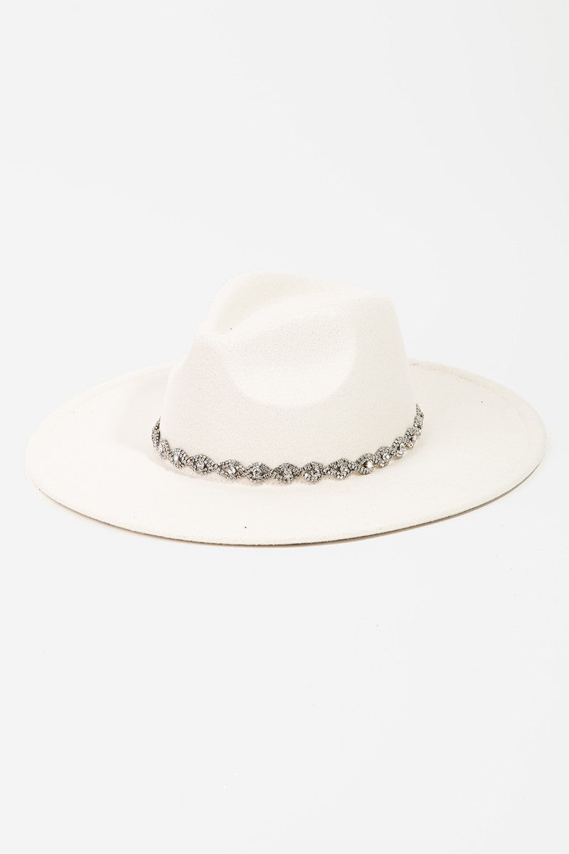Braided Rhinestone Strap Cowboy Hat