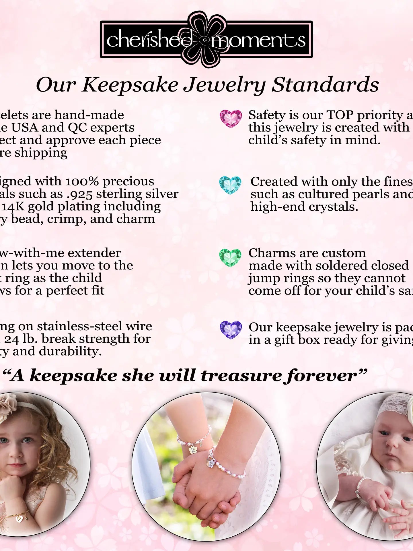 Hope - Girls Sterling Silver Pearl Baby Gift & Kids Bracelet Cherished Moments