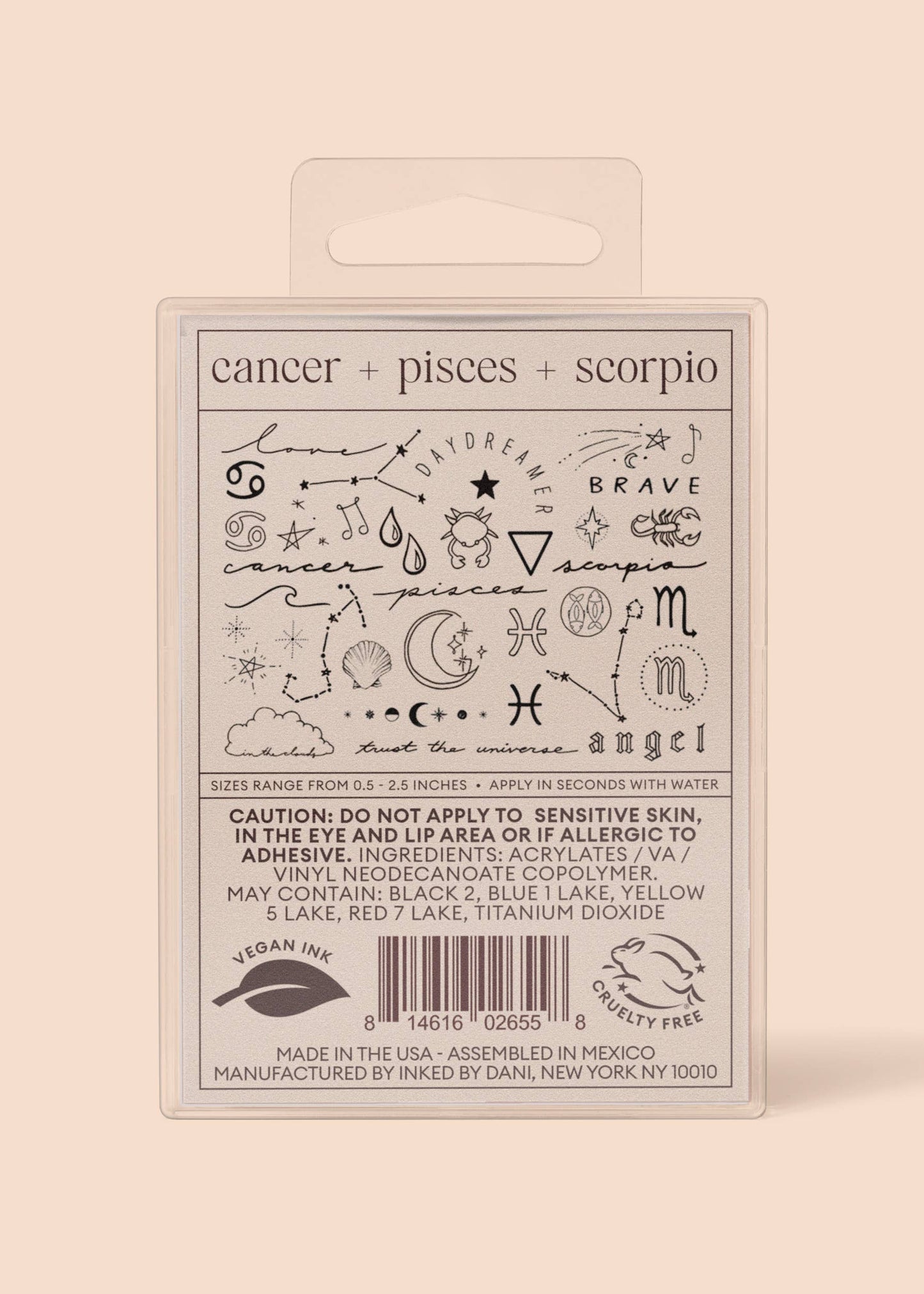 Zodiac Collection: Water Signs Temporary Tattoo Pack INKED by Dani