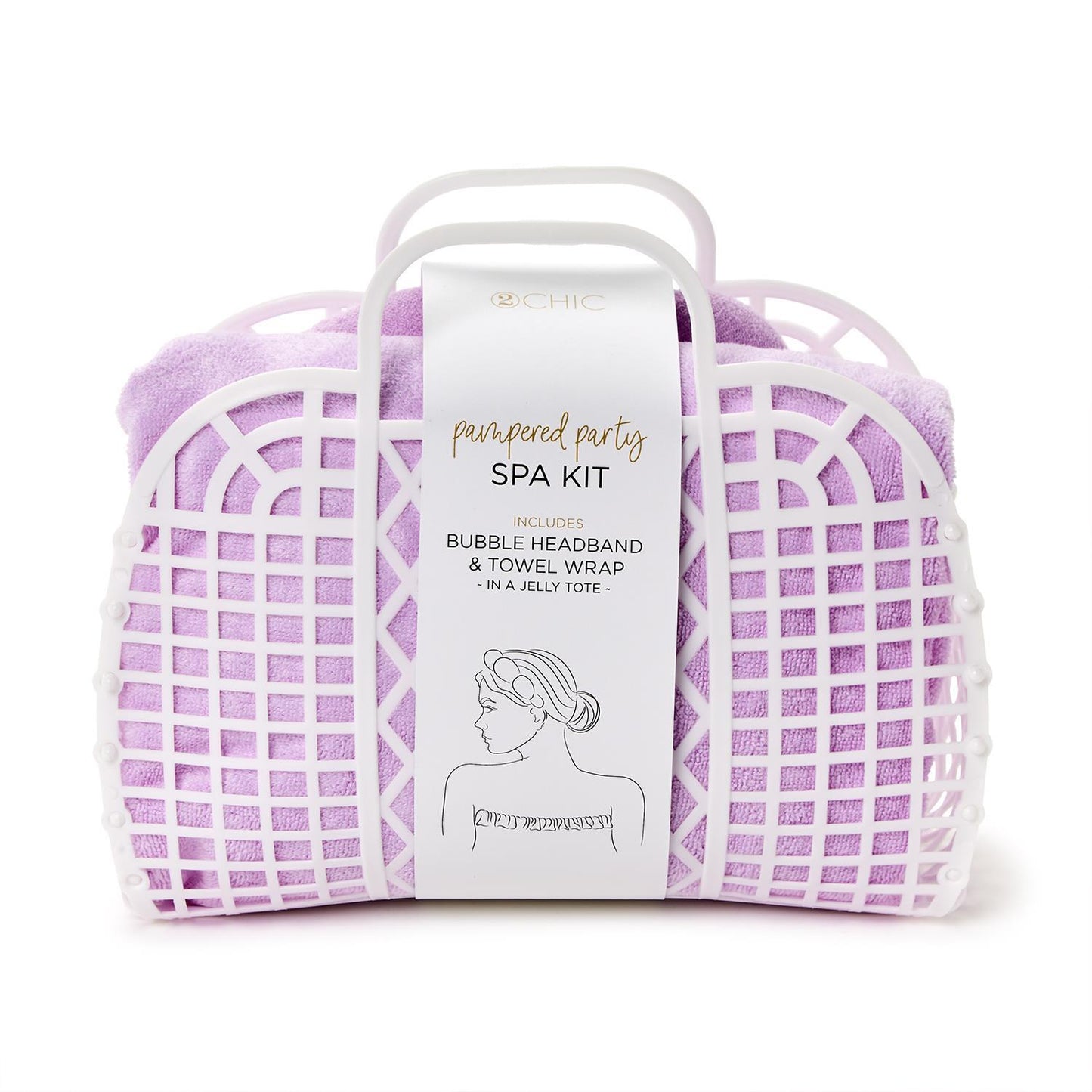 Spa Time Headband and Snap Closure Wrap Towel Set Two's Company