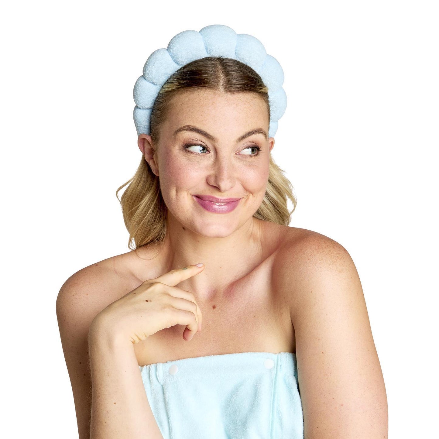 Spa Time Headband and Snap Closure Wrap Towel Set Two's Company