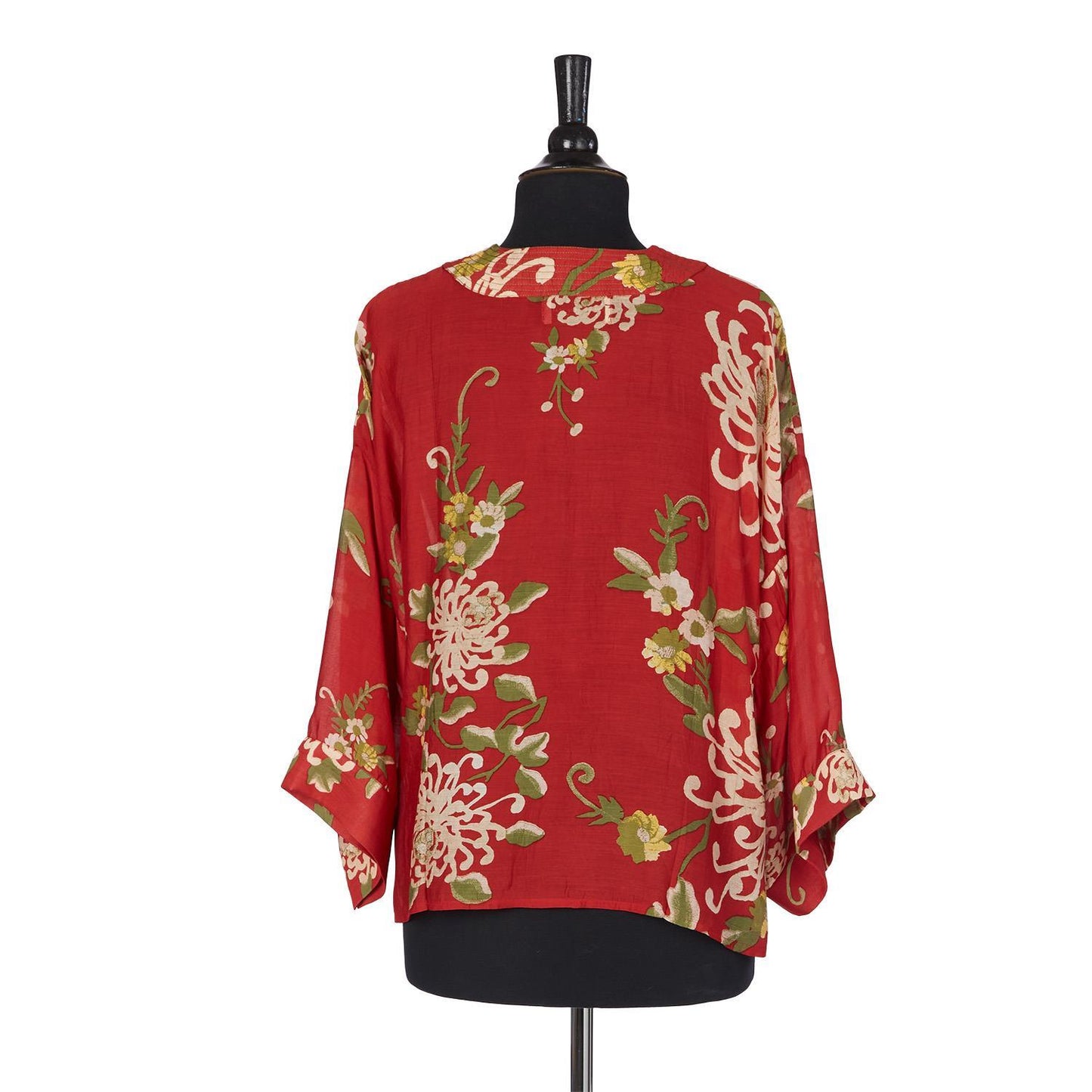 Crysanthemum Red Short Kimono