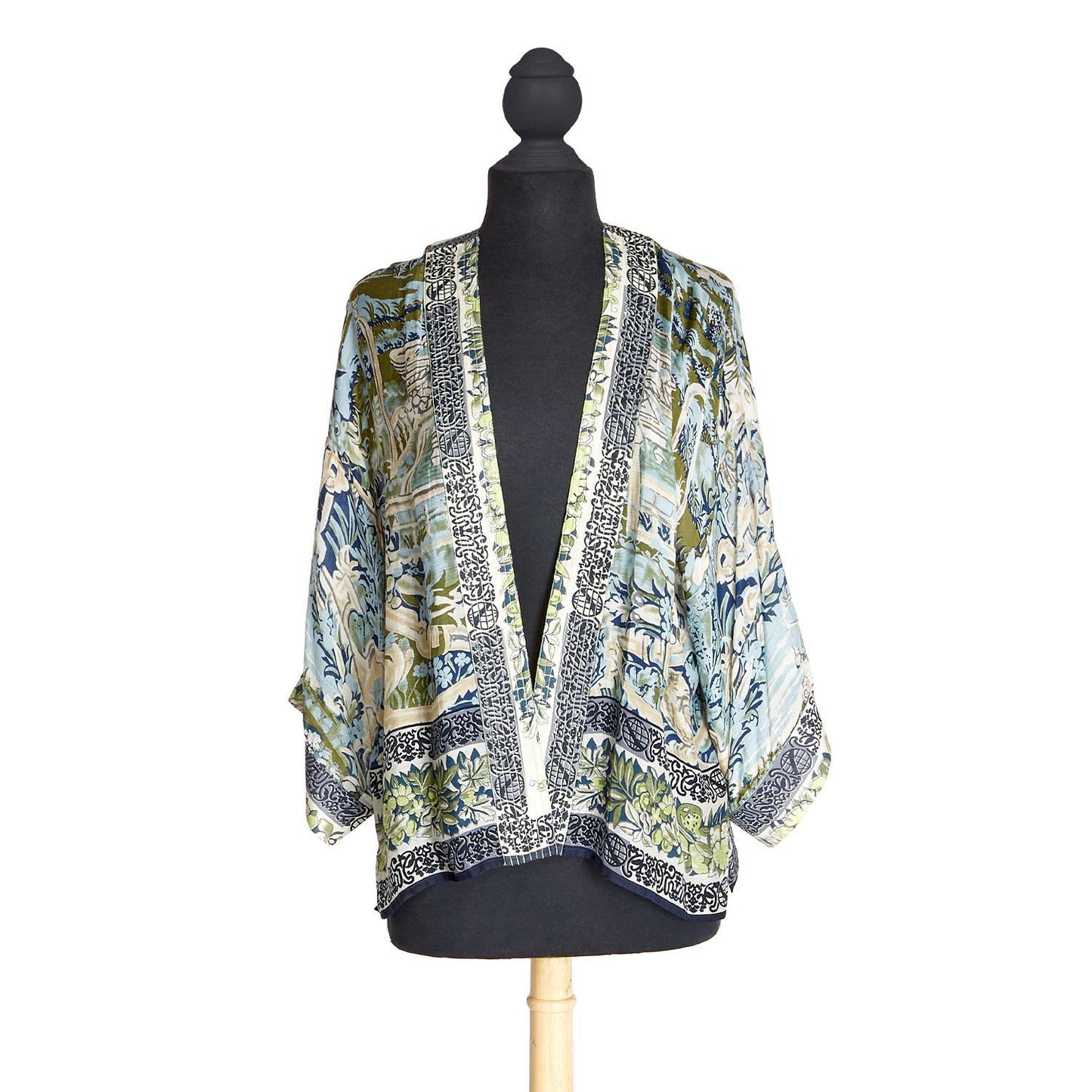 Tapestry Sea Print Short Kimono Two's Company