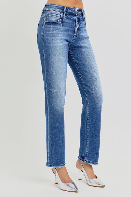 Mid-Rise Ankle Tapered Jeans