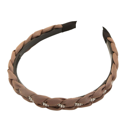 Thin Braided Rhinestone Headband