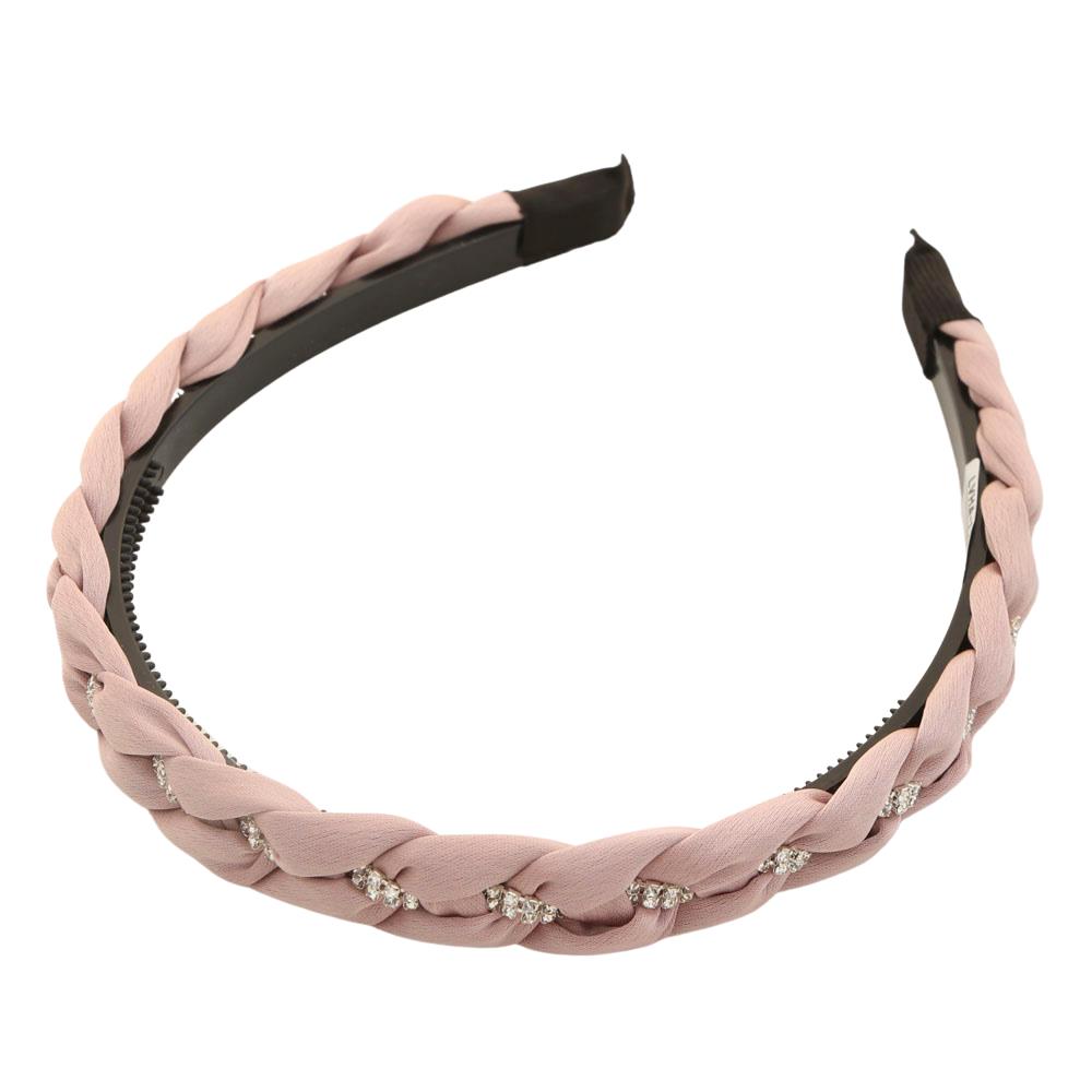 Thin Braided Rhinestone Headband