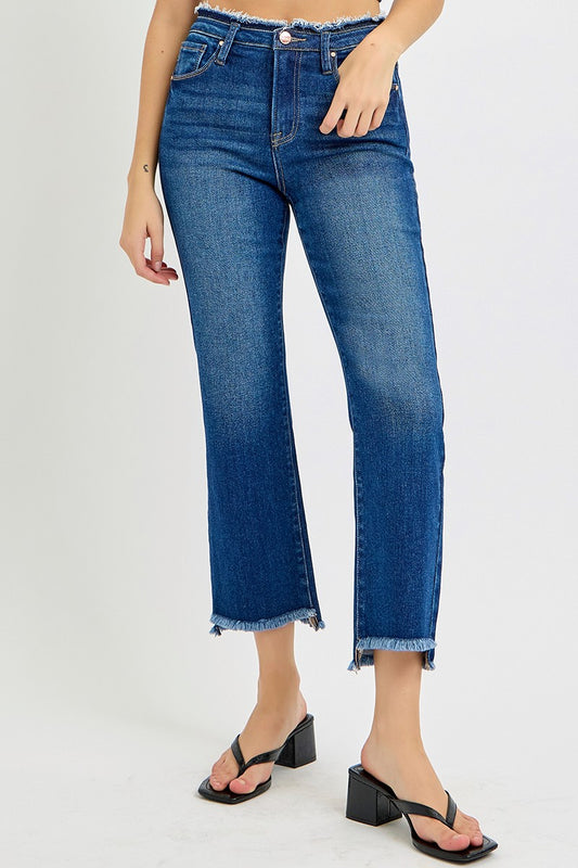High Rise Crop Flare Jeans