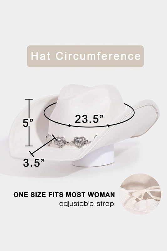 Engraved Heart Chain Cowboy Hat