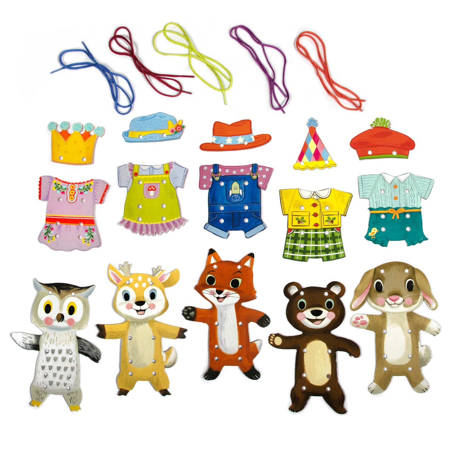 Woodland Friends Dress Up Lacing Card eeBoo