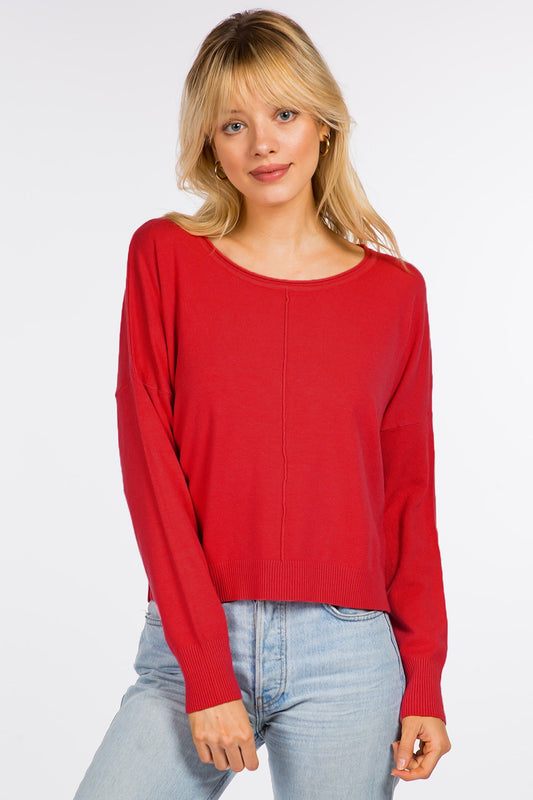 Seam Front Round Neck Sweater Dreamers by Debut