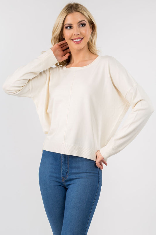 Seam Front Round Neck Sweater Dreamers by Debut