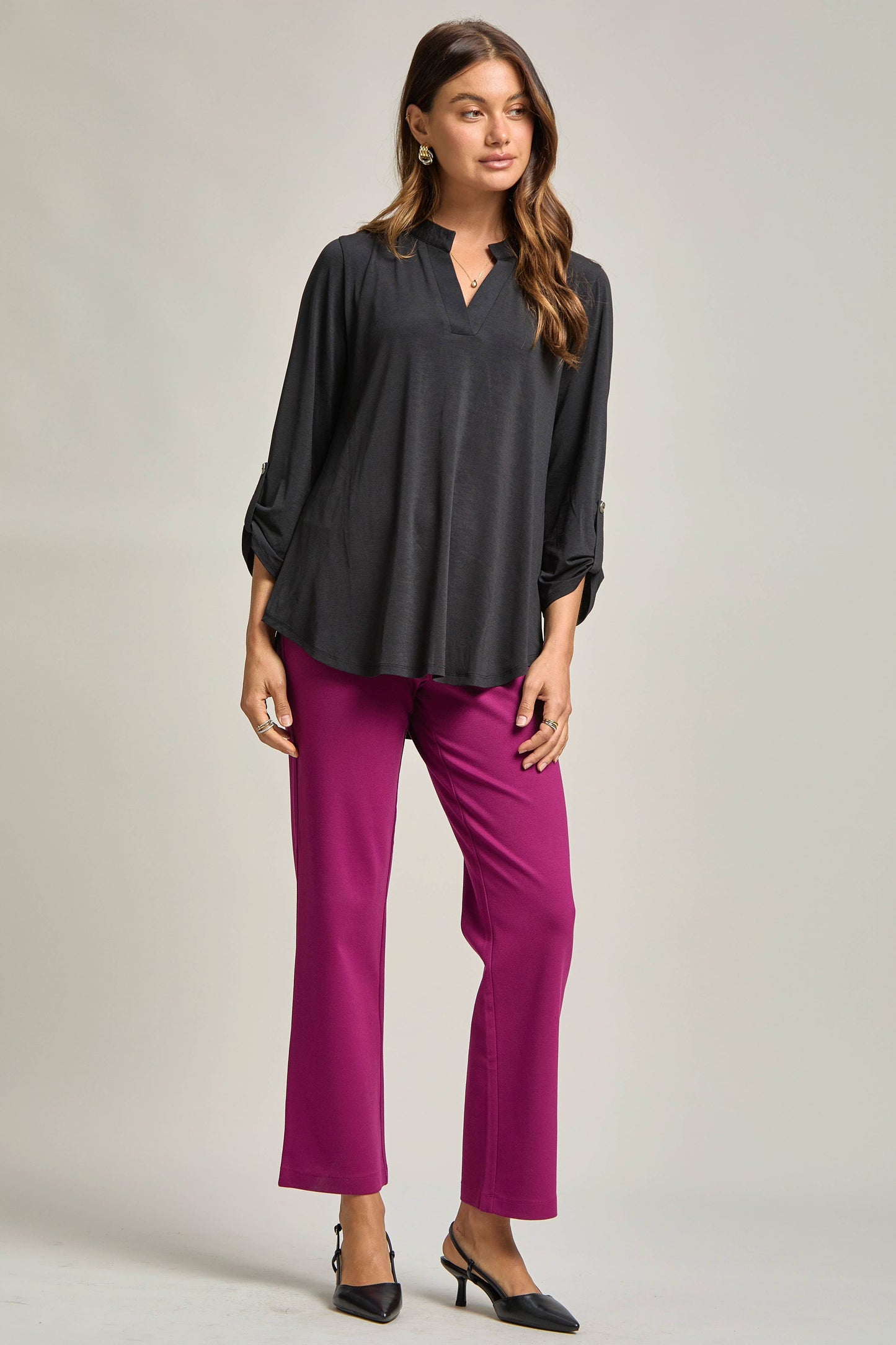 Travel Friendly 3/4 Sleeve Lizzy Blouse