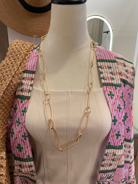 Textured Oval Link Necklace SOIREE LINE