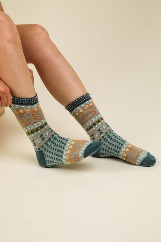 Geometric Graphic Crew Socks Very J