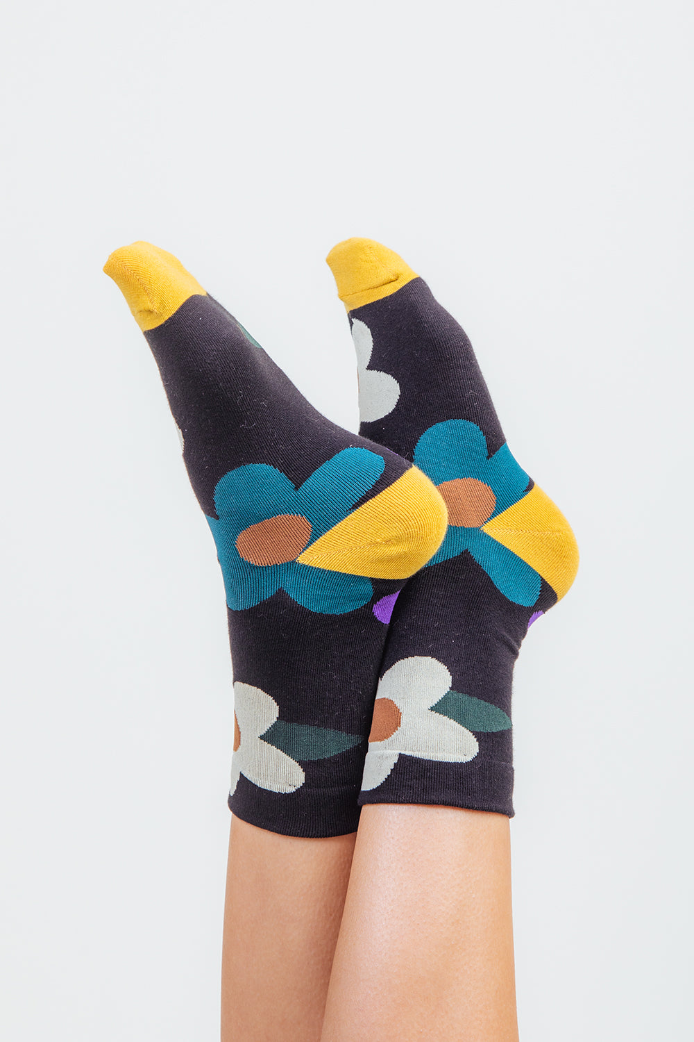 Multi color floral print socks Very J