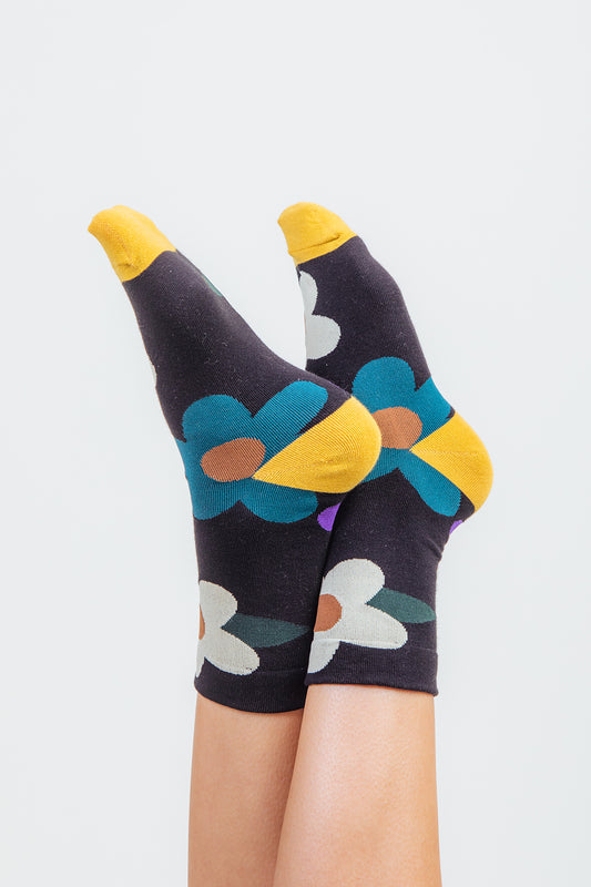 Multi color floral print socks Very J