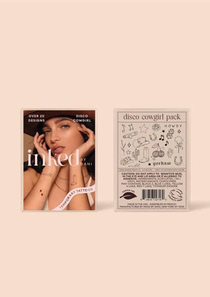 Disco Cowgirl Temporary Tattoo Pack INKED by Dani