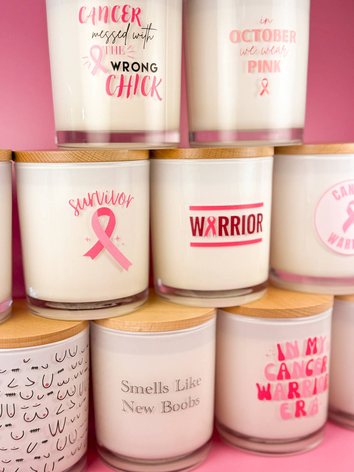 October We Wear Pink- Breast Cancer Soy Candle Unplug Soy Candles
