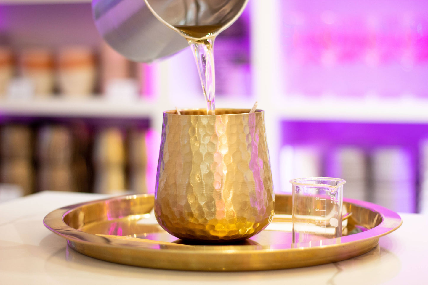 Gold Hammered Jumbo Decorative Soy Candle Unplug Soy Candles