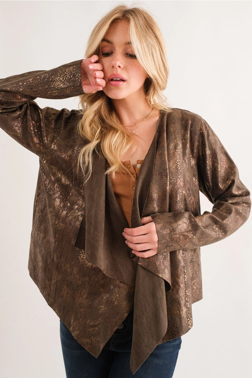 Faux Python Snake Printed Suede Jacket and the why