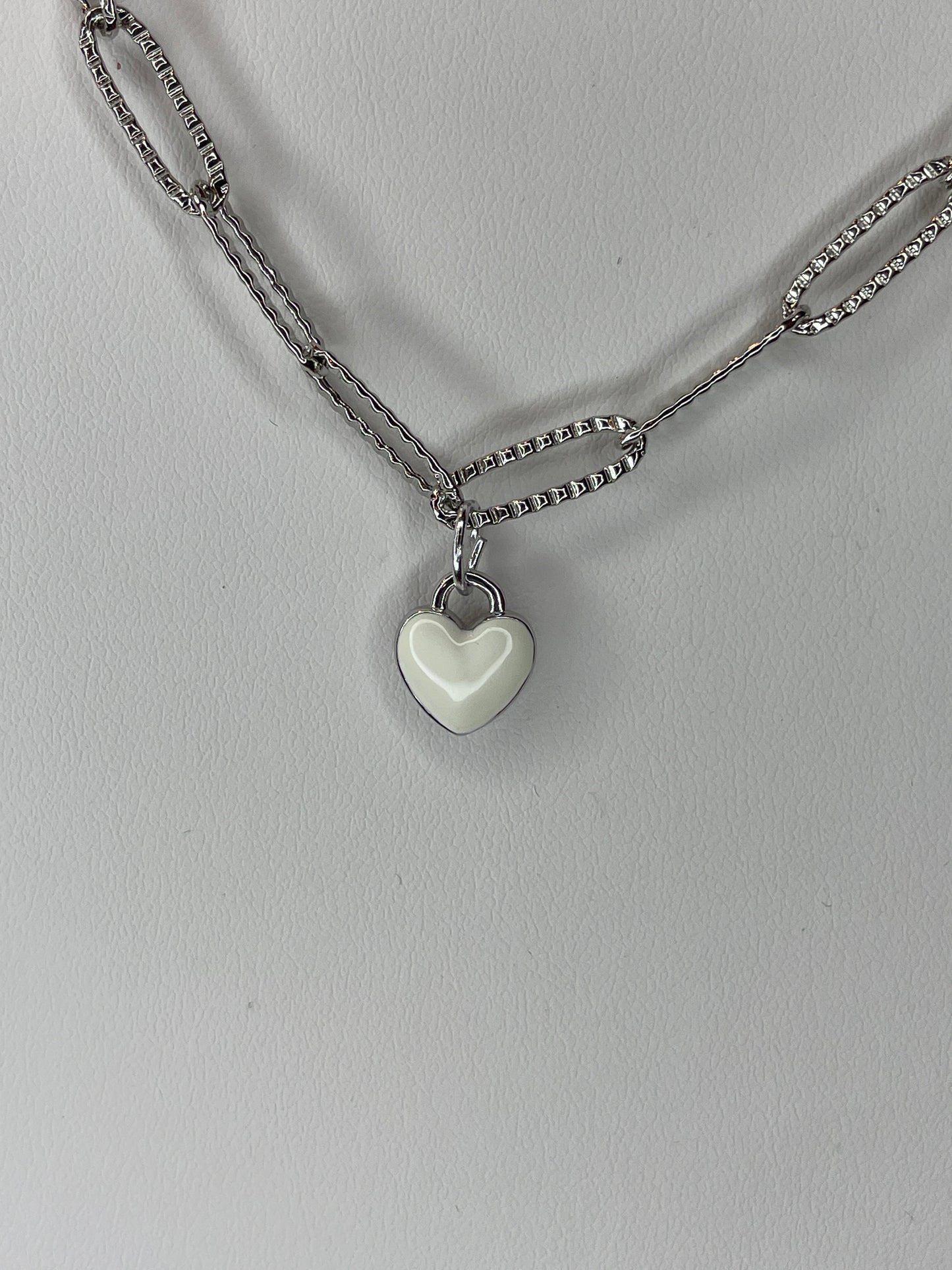 Medium Enamel Coated Puffer Heart Charm