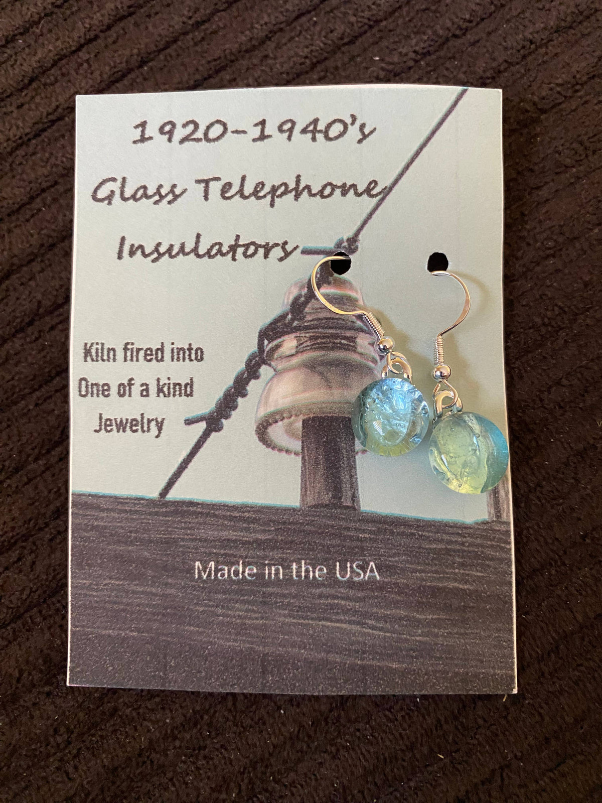 Telephone fish hook earrings