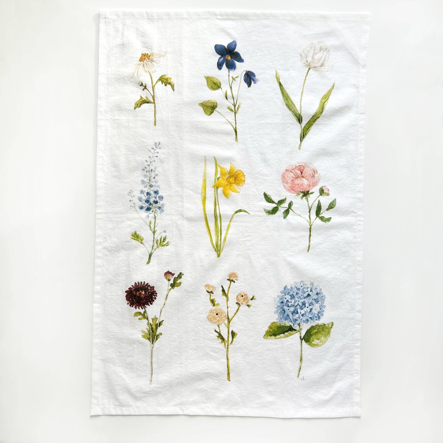 Garden flowers tea towel emily lex studio