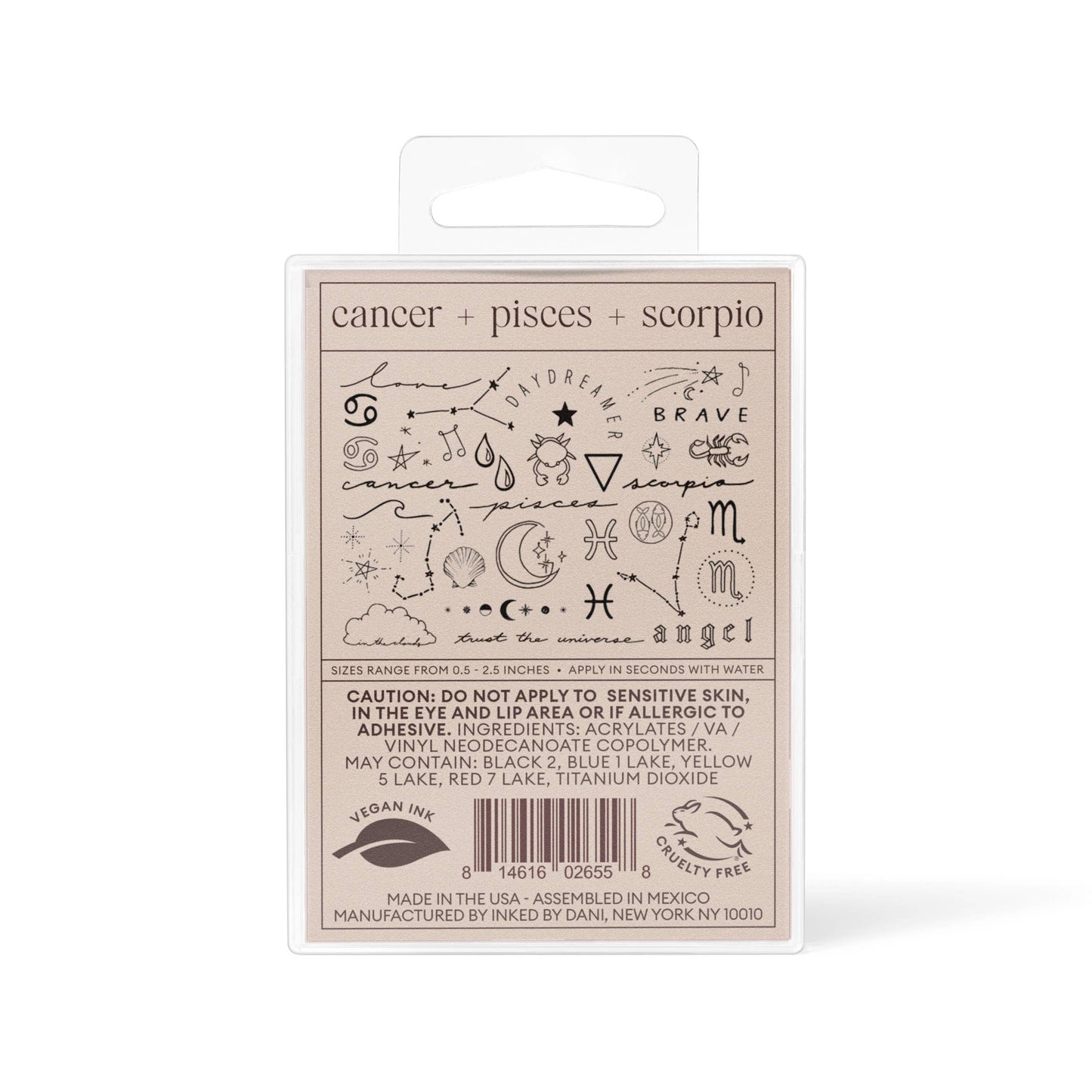 Zodiac Collection: Water Signs Temporary Tattoo Pack INKED by Dani