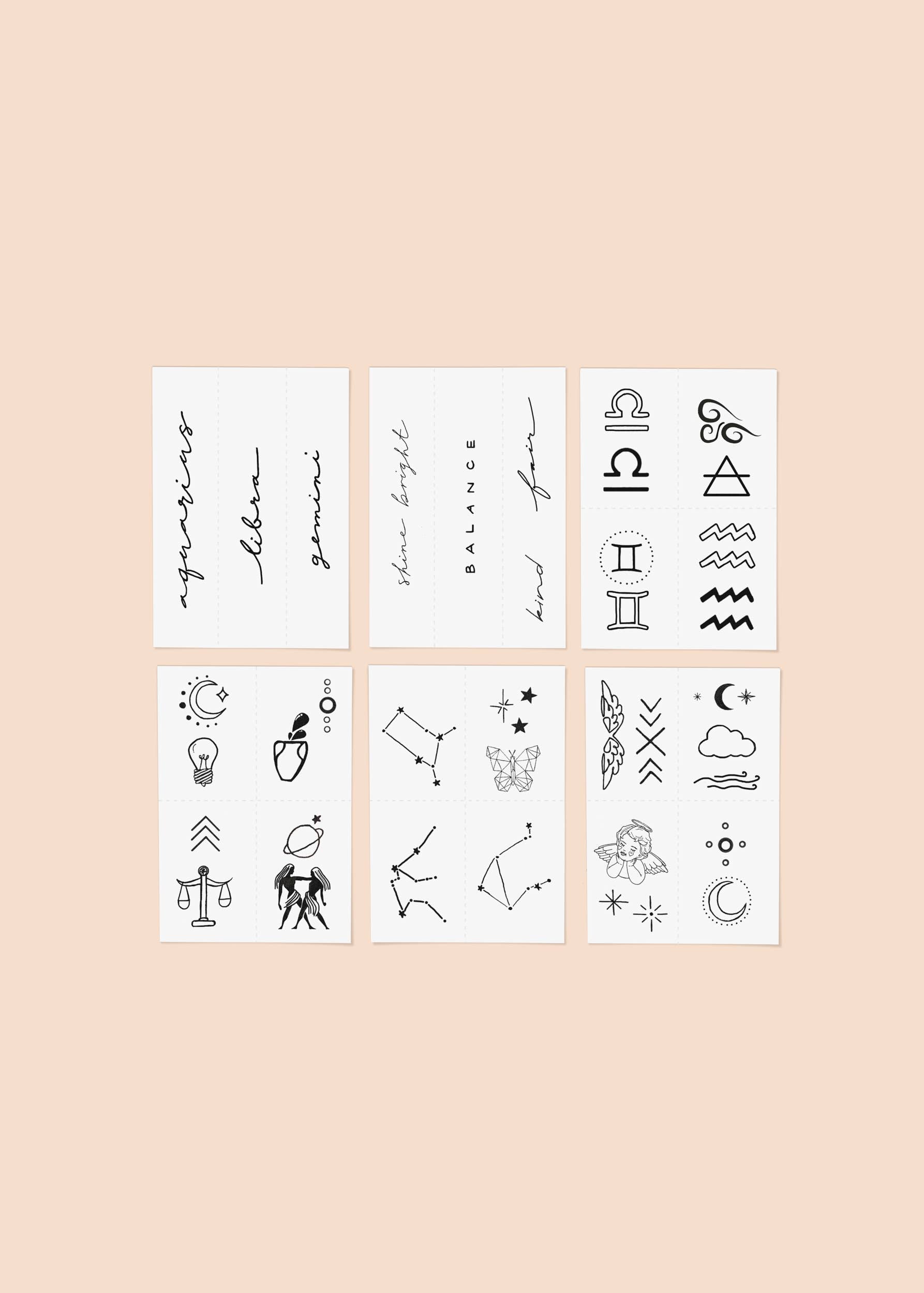 Zodiac Collection: Air Signs Temporary Tattoo Pack INKED by Dani