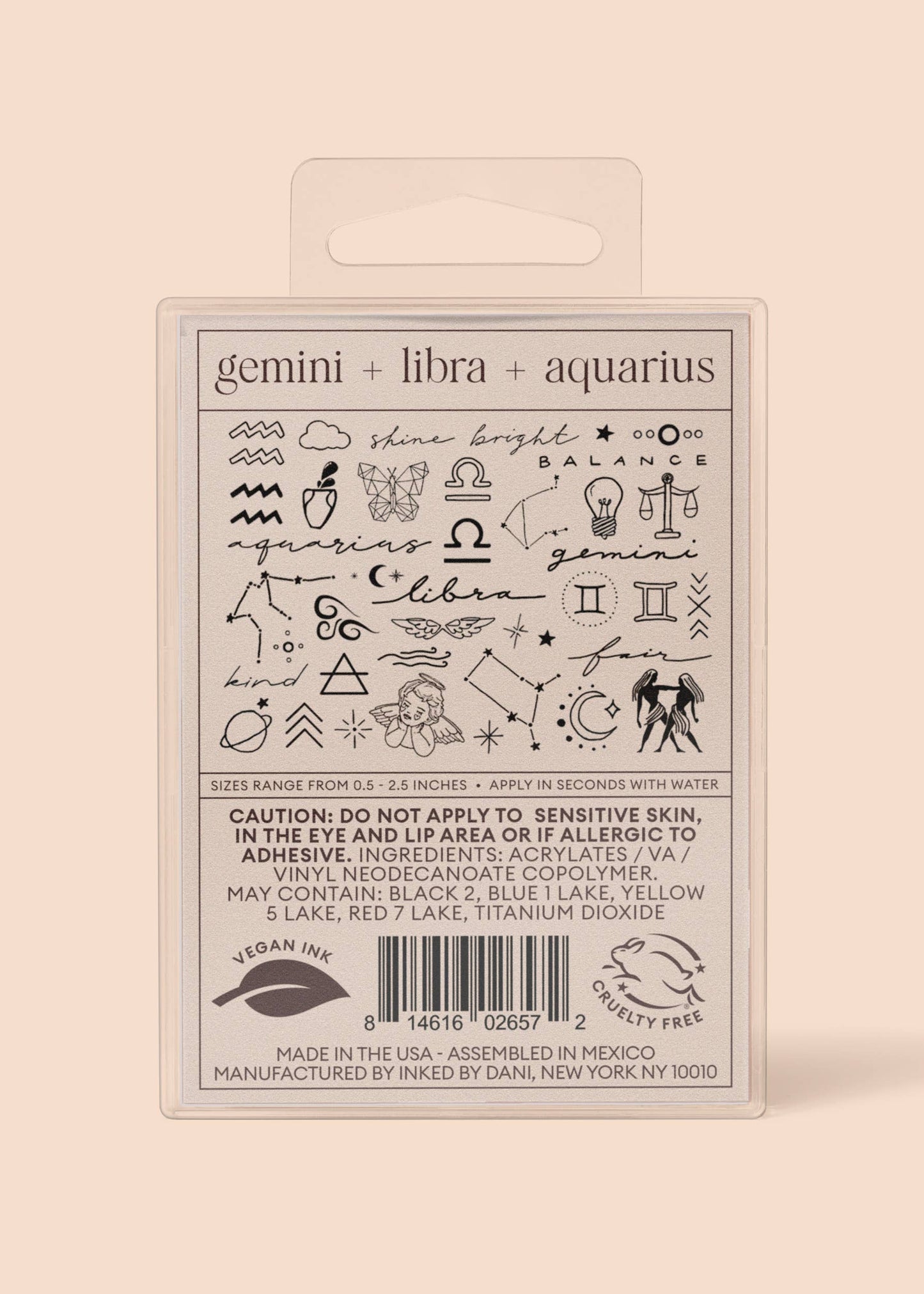 Zodiac Collection: Air Signs Temporary Tattoo Pack INKED by Dani