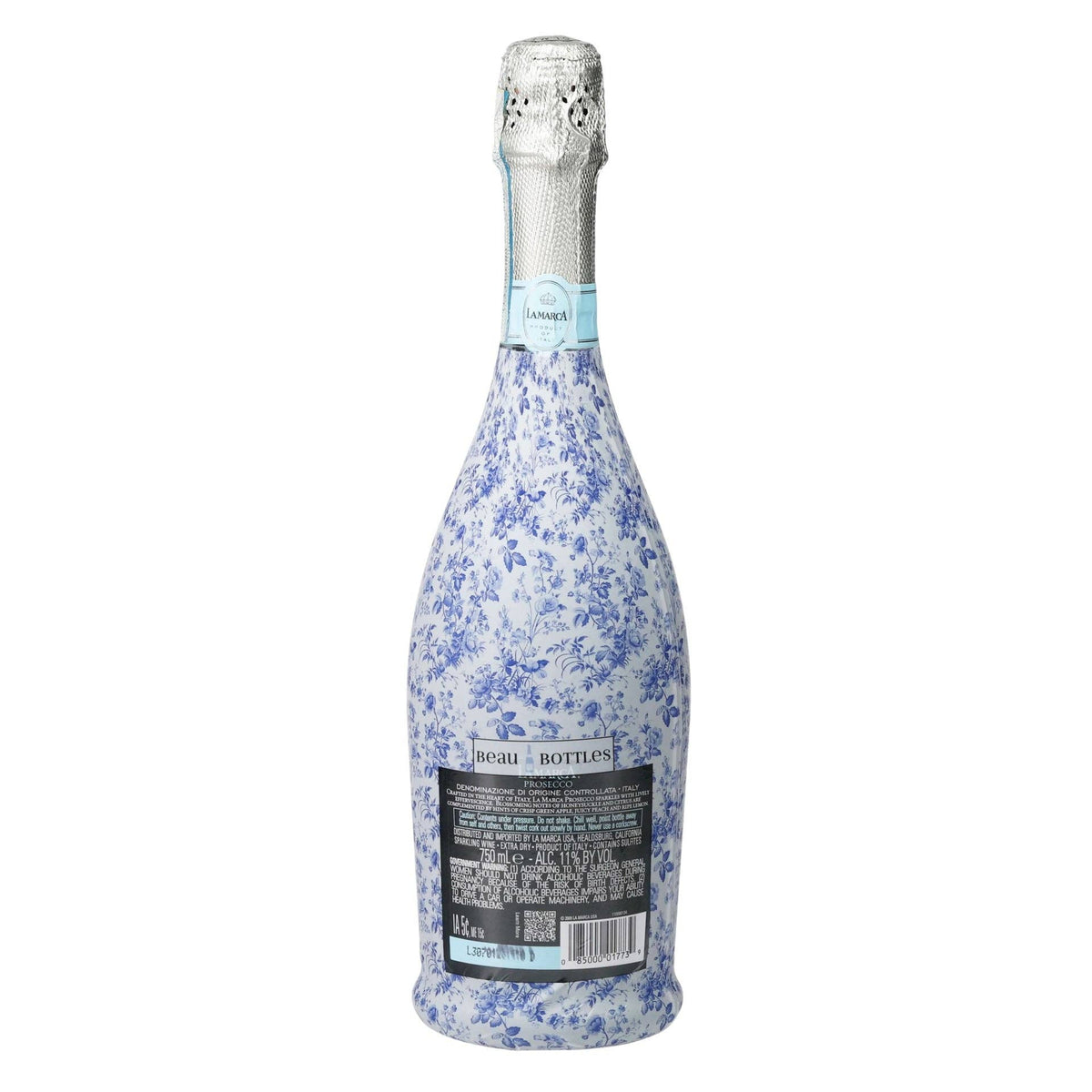 Beau Bottles Grandmillennial Blue Floral - Prosecco Collection