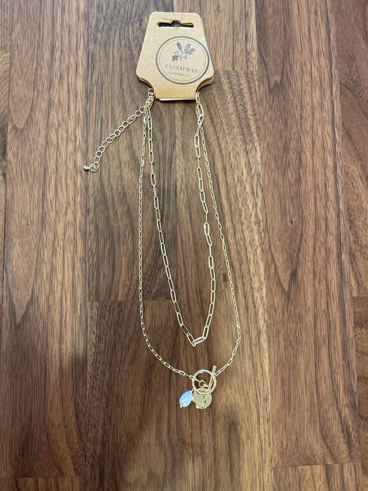 Layered Pearl Toggle Necklace WHAT'S HOT
