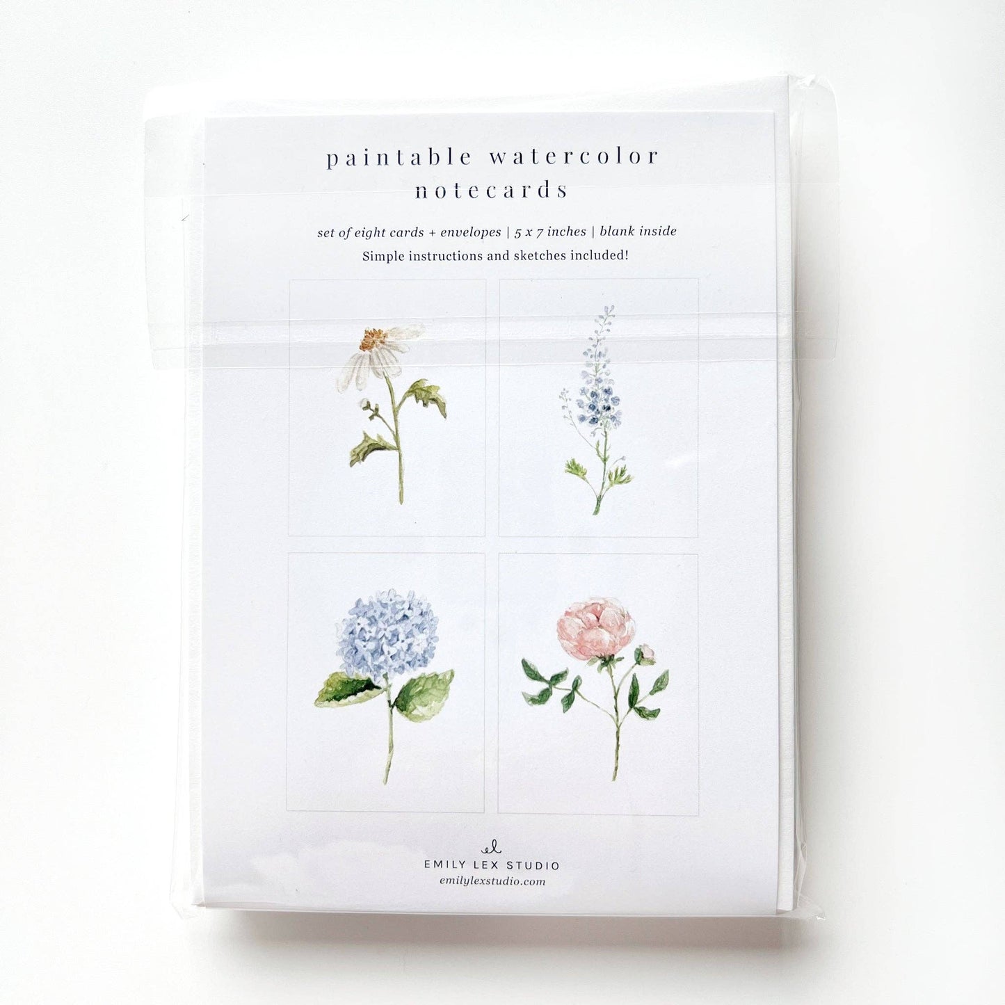Garden flowers paintable notecards emily lex studio