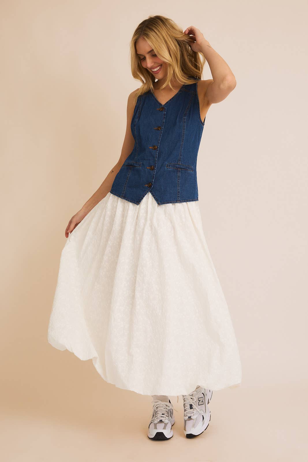Button Down Light-Weight Denim Vest