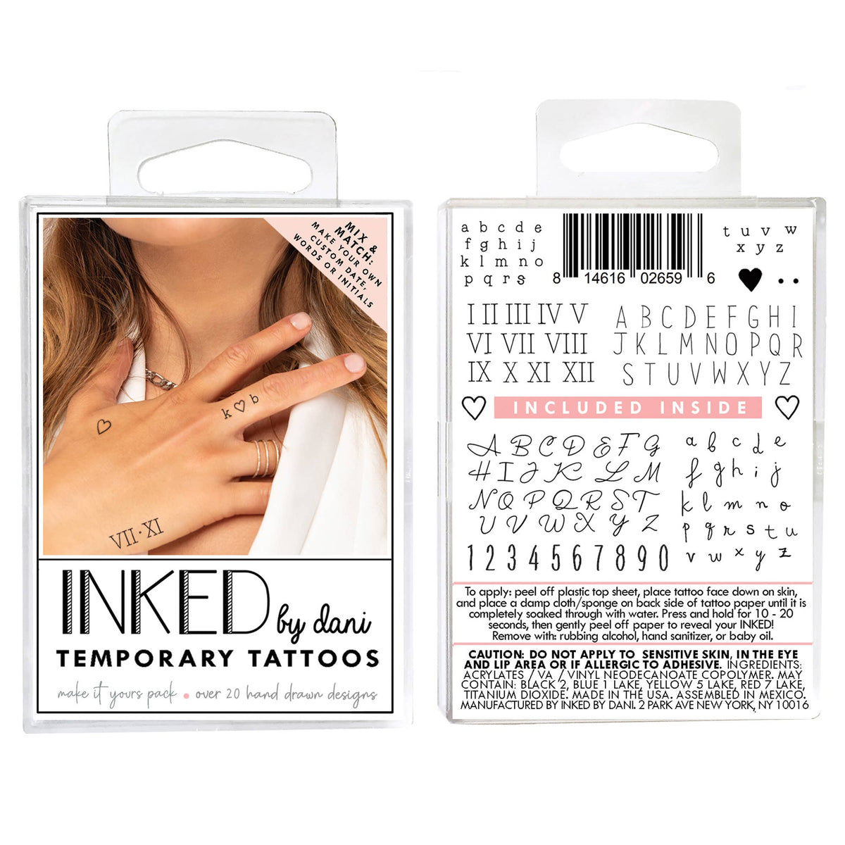 Make It Yours Temporary Tattoo Pack INKED by Dani