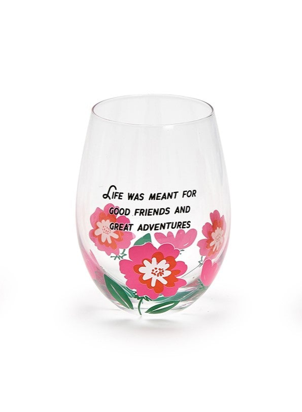 Friendship Stemless Wine Glass with Wish Bracelet Two's Company