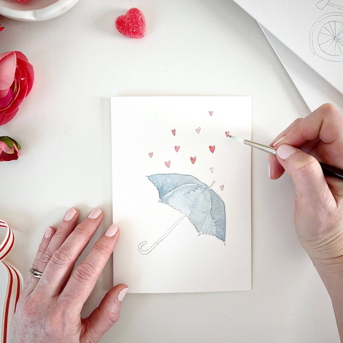 Love sweet love paintable notecard emily lex studio