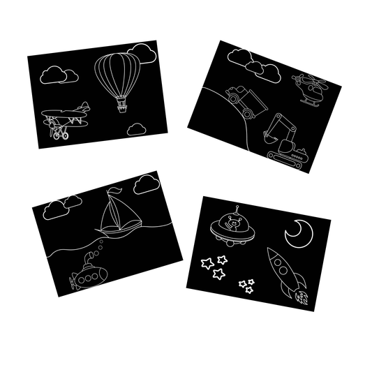 Chalkboard Transportation Travel Placemat - Set of 4 Imagination Starters